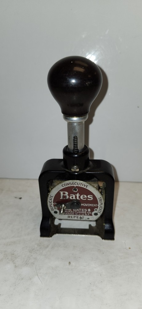 Vintage Bates Numbering Machine 6 Wheels Style E automatic Numerical Stamper