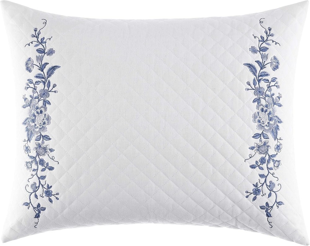 Ruffled Throw Pillow Decorative Home Decor W/ Envelope Closure Chloe Blue 14" x