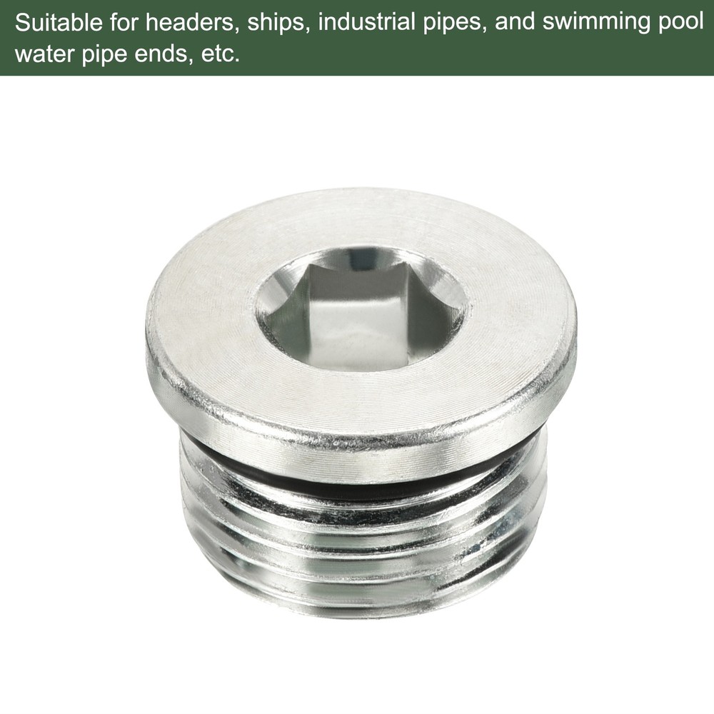 2 Pcs 7/8-14UNF Pipe Plug,for Terminate Pipe Ends (Silver)