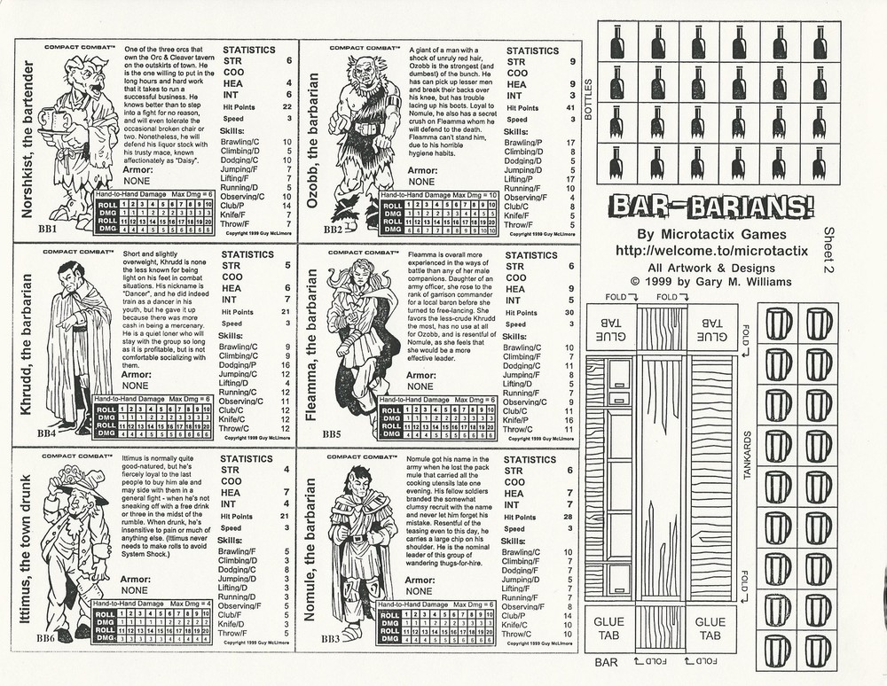 Compact Combat - Bar-Barians Combat Scenario Microtactix AD&D D&D FS
