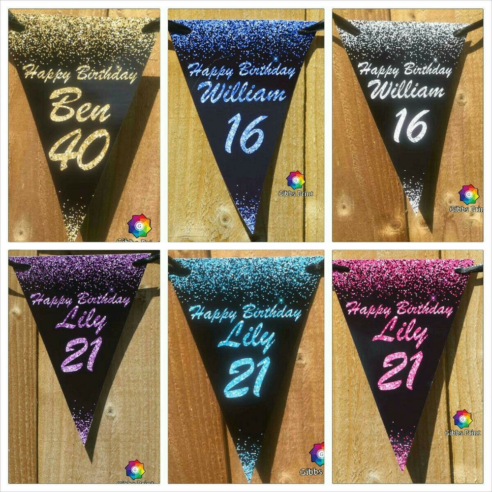 PERSONALISED BIRTHDAY BUNTING Banner Any Name Any Age