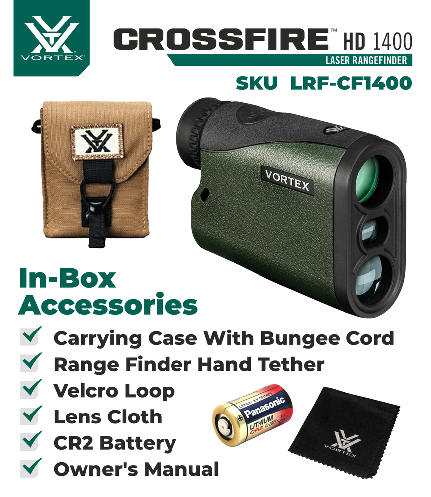 Vortex Optics Crossfire HD 1400 Laser Rangefinder w/Free Camo Digital Hat Bundle