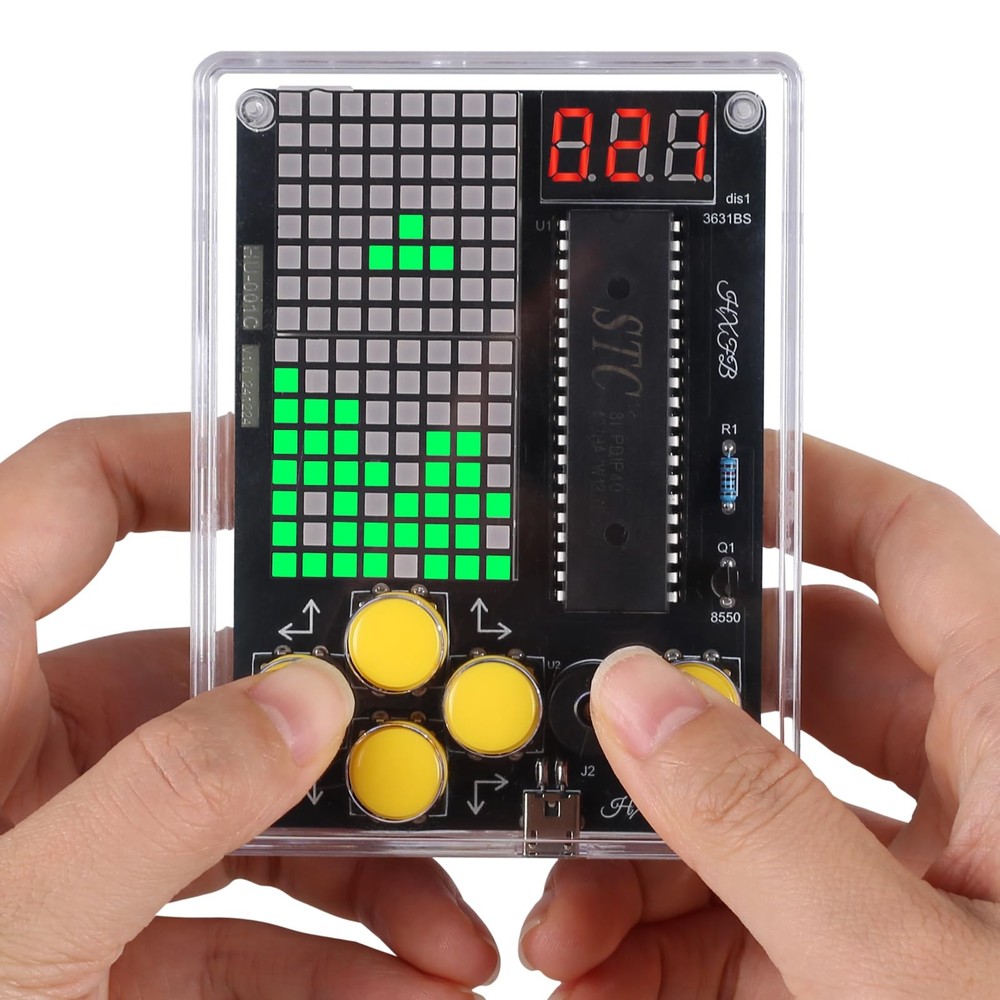 7-in-1 Game Soldering Project Kit, Beginner DIY Retro Handheld Game Console E...