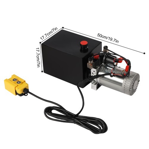 12V 8 Quart Double Acting Hydraulic Electric Pump Horizontal Remote Power Unit