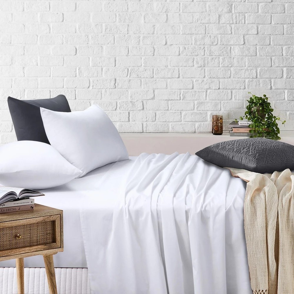 Bed Sheets Cotton Rich Single Double King Queen King Single Flat Fitted Sheet