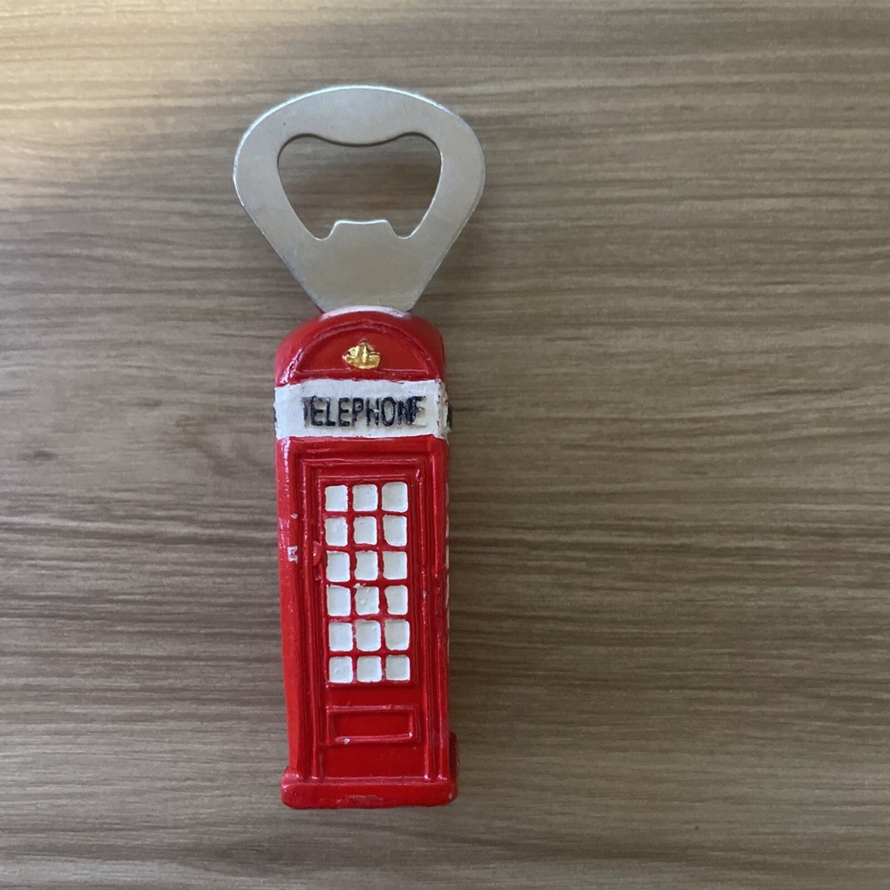 Red British Telephone Booth Bottle Opener - Read Description