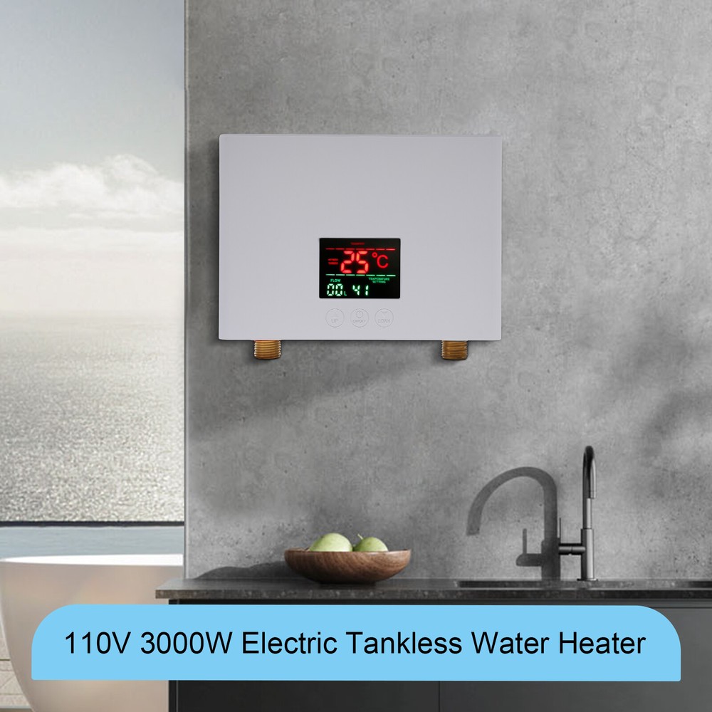 110V KITCHEN ELECTRIC HOT TANKLESS WATER HEATER SHOWER INSTANT BOILER BATHROOM