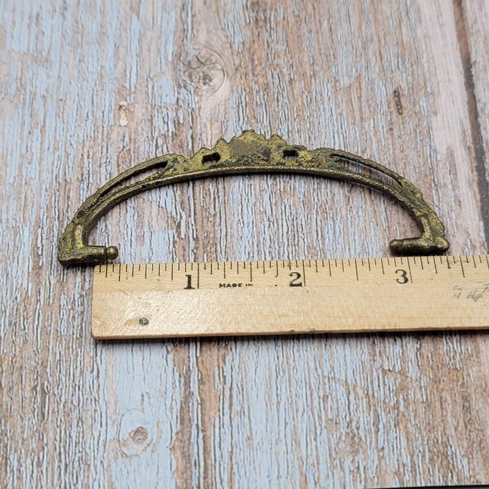 Vintage Brass Ornate Bail Pull for 3 in Pull Handle Replacement Salvage