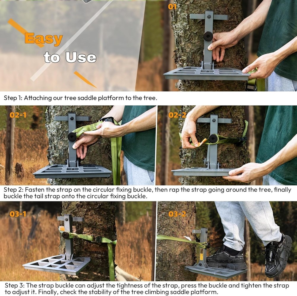 Tomaki Saddle Hunting Platform, Aluminum Adjustable Tree Saddle Platform