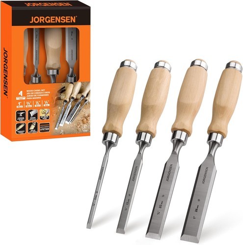 4-Piece Wood Carving Hand Chisel Tool Set Professional Woodworking Gouges Steel