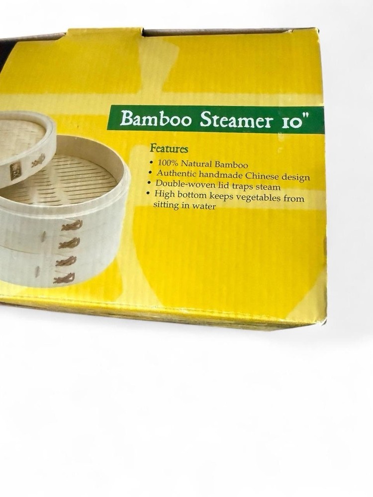 2-Tier Bamboo Steamer Baskets, 10-Inch