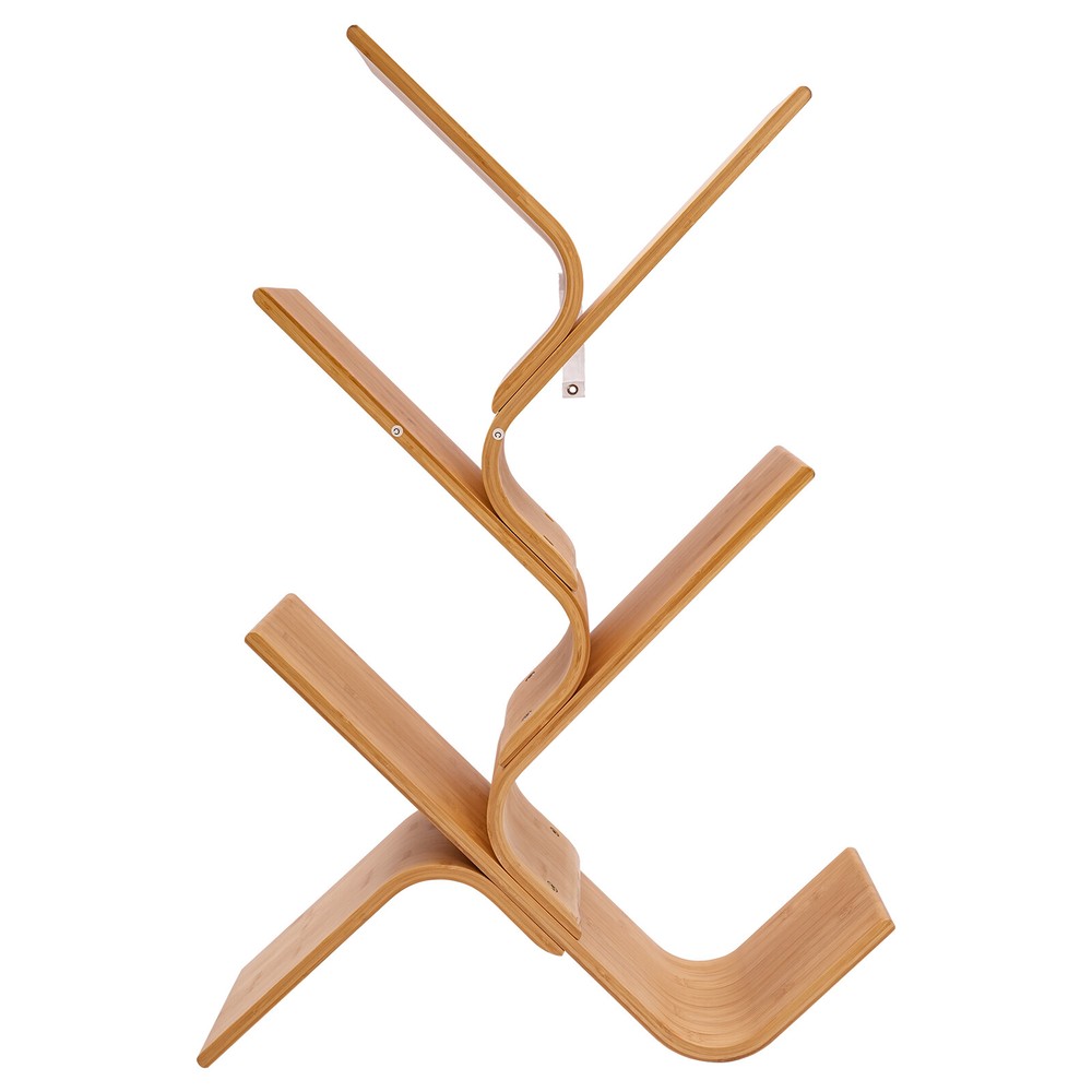 Modern 5-tier Rack Floor Standing Book Shelf Curved Tree Bookcase Tree Bookshelf