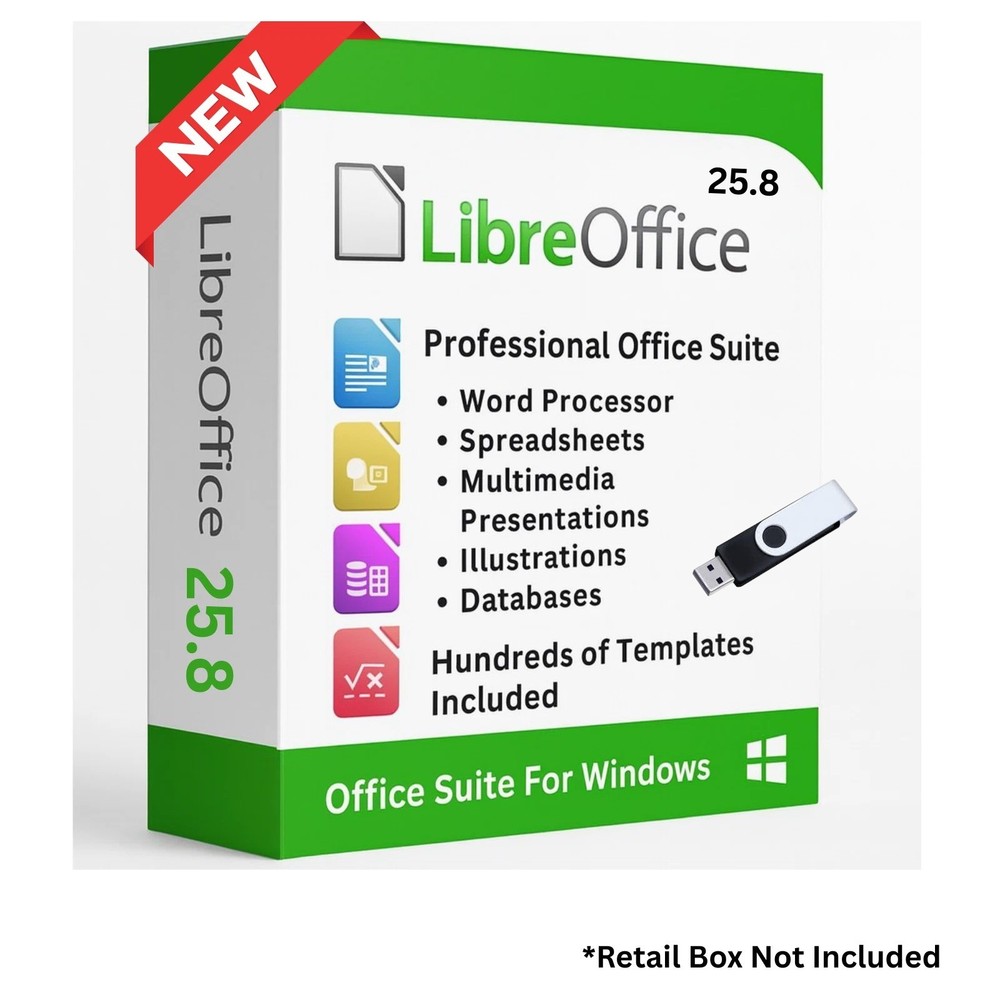 LibreOffice Software Suite for Windows ~ Word Process, Home Student Business CD