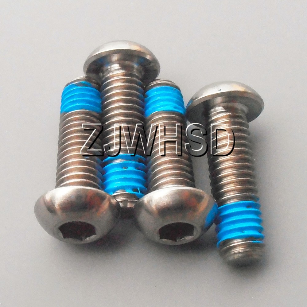 4pcs M6 x 20 Ti Titanium Screw Bolt Allen hex Socket Button head + ThreadLocker