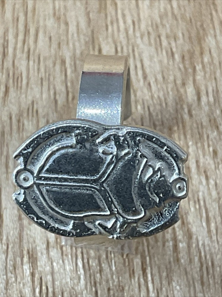 Sterling Silver Pharaoh Ring, Antique Beetle Free Size, Egyptian Silver Ring