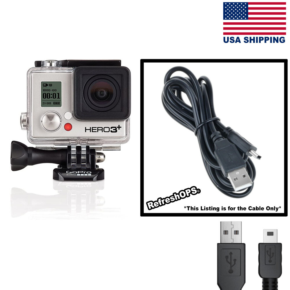 GoPro Hero 3+ Plus Action Camera USB Cable Transfer Cord Replacement