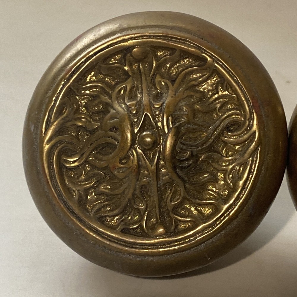 late Victorian style compression brass door knobs set