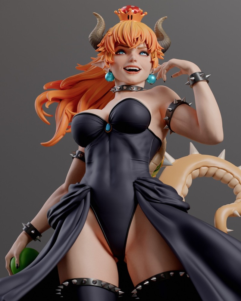 Bowsette Statue 3D Print Unpainted/Unassembled