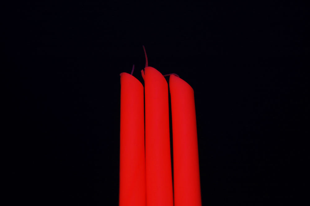 3 Pack ORANGE Blacklight Reactive Drip Candles