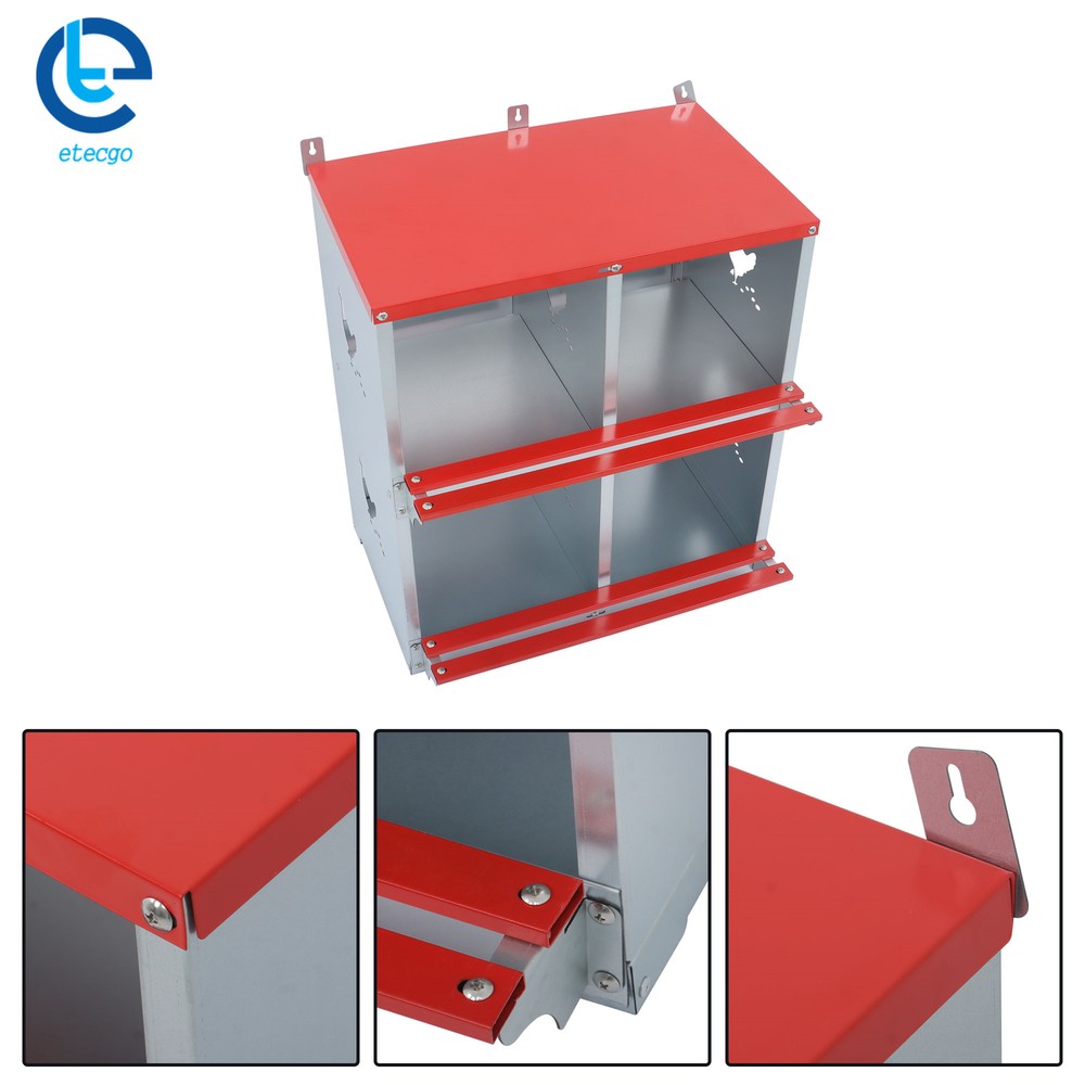 Chicken Nesting Boxes 4 Hole Metal Chicken Egg Laying Box Rollout Egg Collection