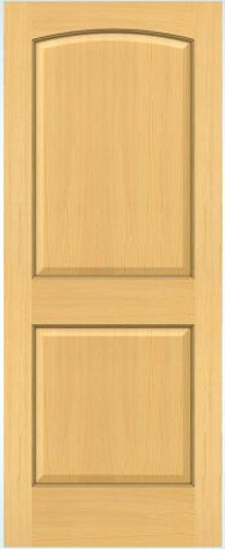 2 PANEL ARCH TOP CLEAR PINE STAIN GRADE SOLID CORE INTERIOR WOOD DOORS - PREHUNG