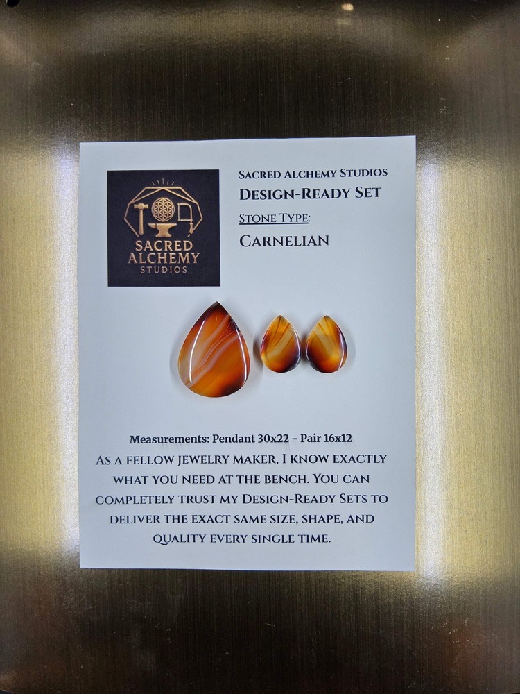 Tear Shape - Carnelian - Design-Ready Set