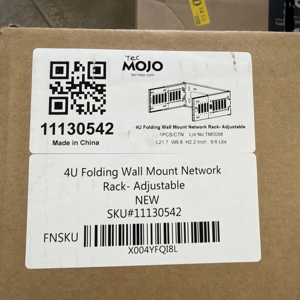 Tecmojo 4U Wall Mount Network Rack, 19" Open Frame Patch Bracket Adjustable