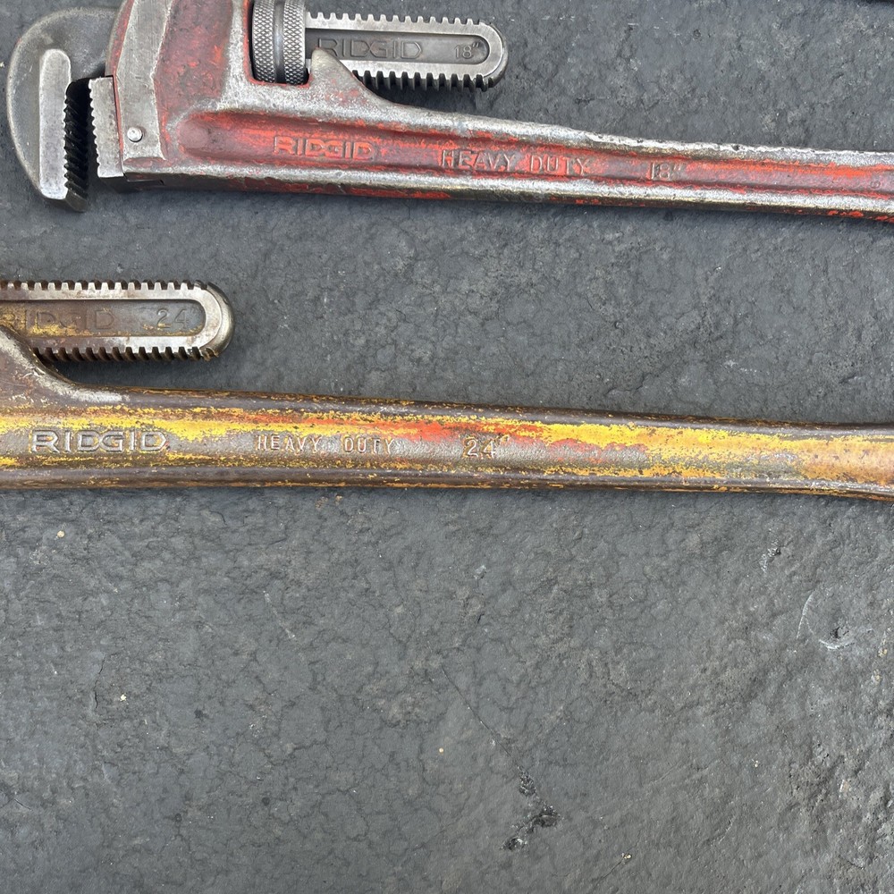 Ridgid pipe wrench set 24", 18", 14"