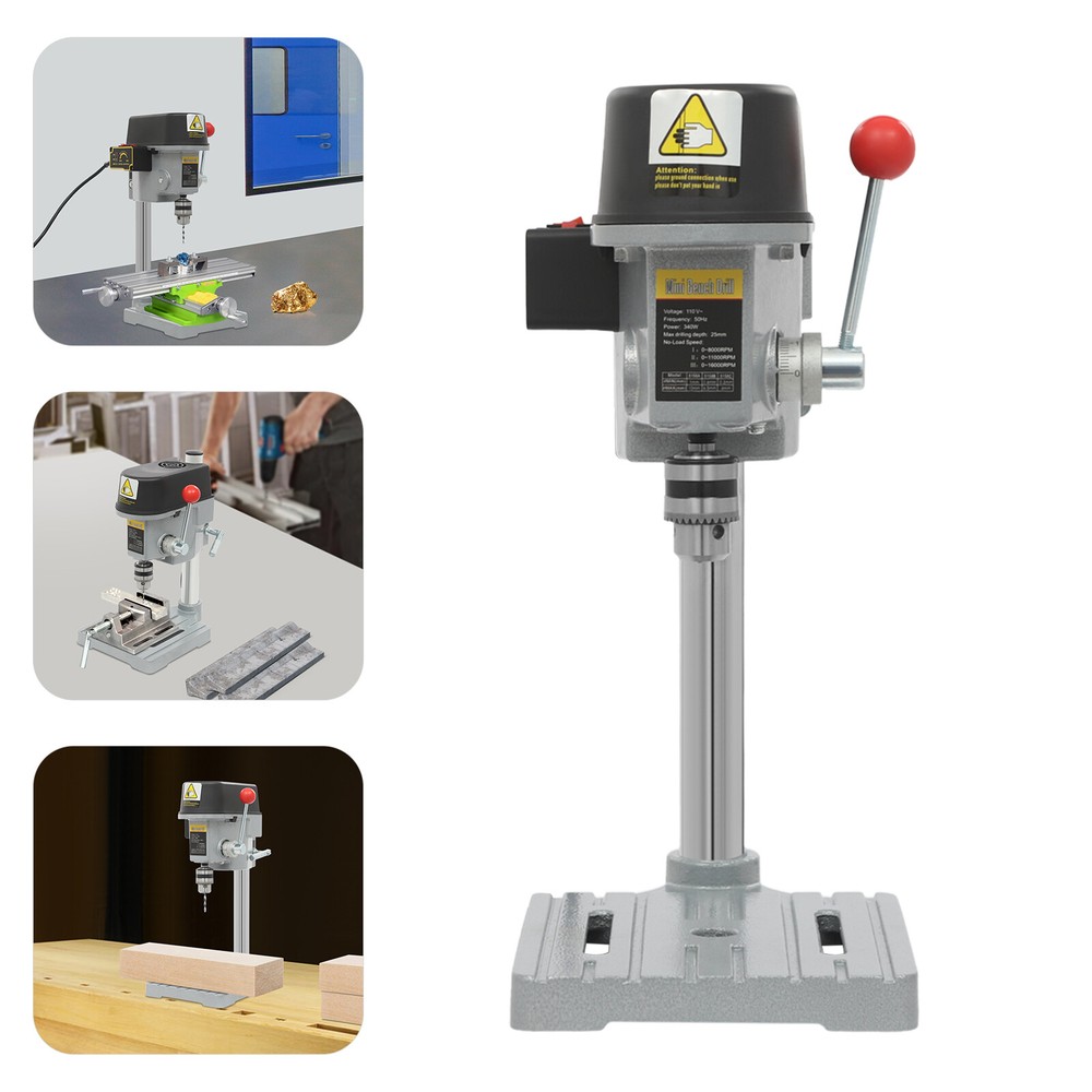 Worktable Corded Electric Portable Mini Drill Press Bench Drilling Machine