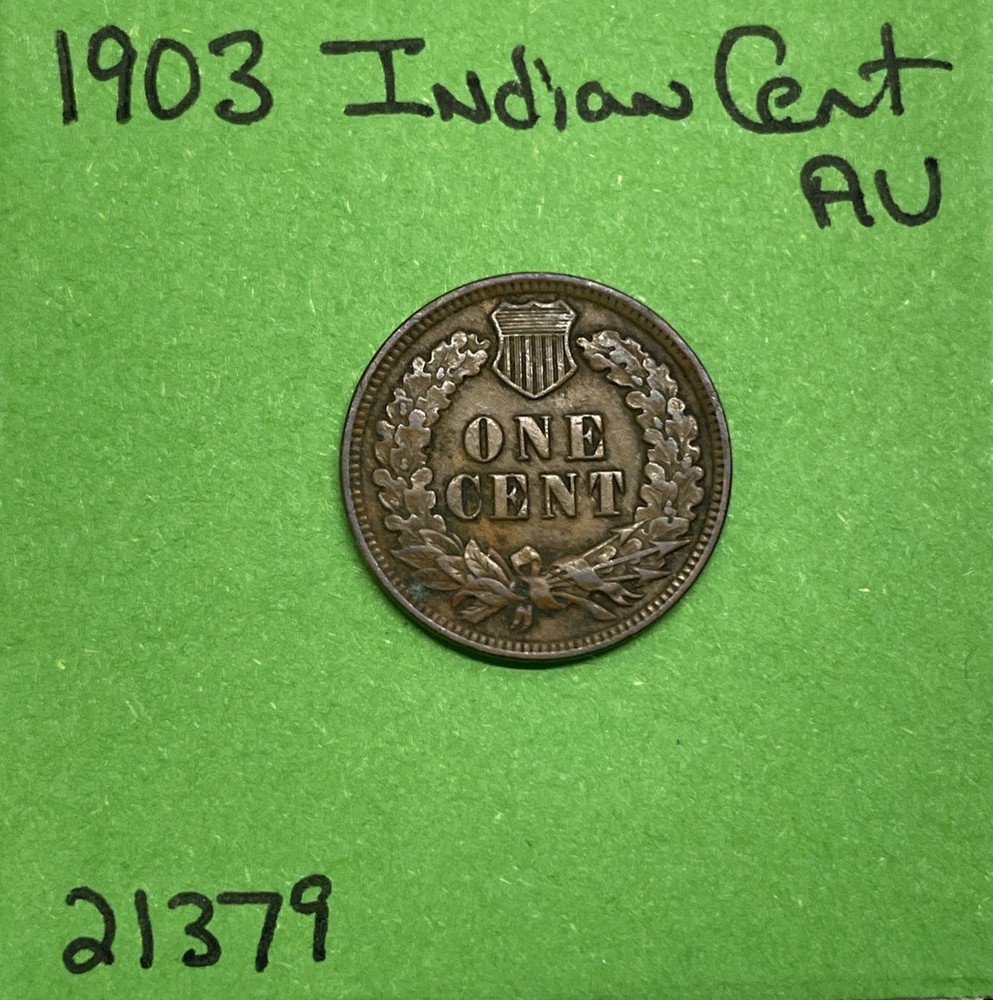 1903 Indian Head Cent / Penny 1c AU About Uncirculated