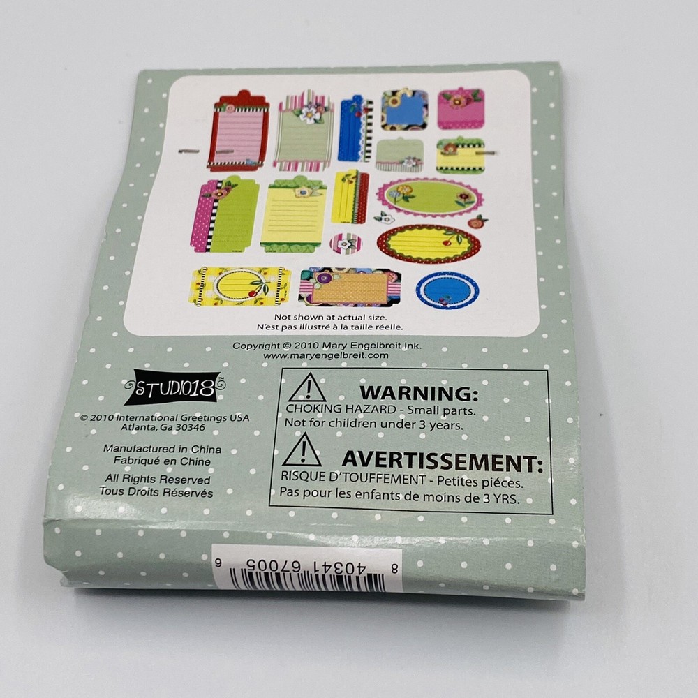 MARY ENGELBREIT Chipboard Shapes 18 Count Multicolor Notes Flower Cherry 2010