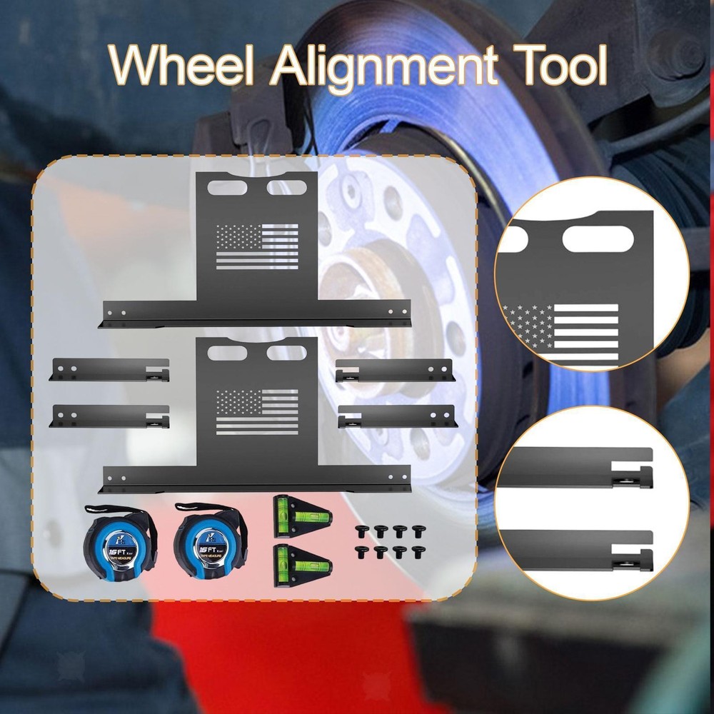 2 Set Wheel Alignment Tool Kit Easy to Use Efficient with Tape Measures