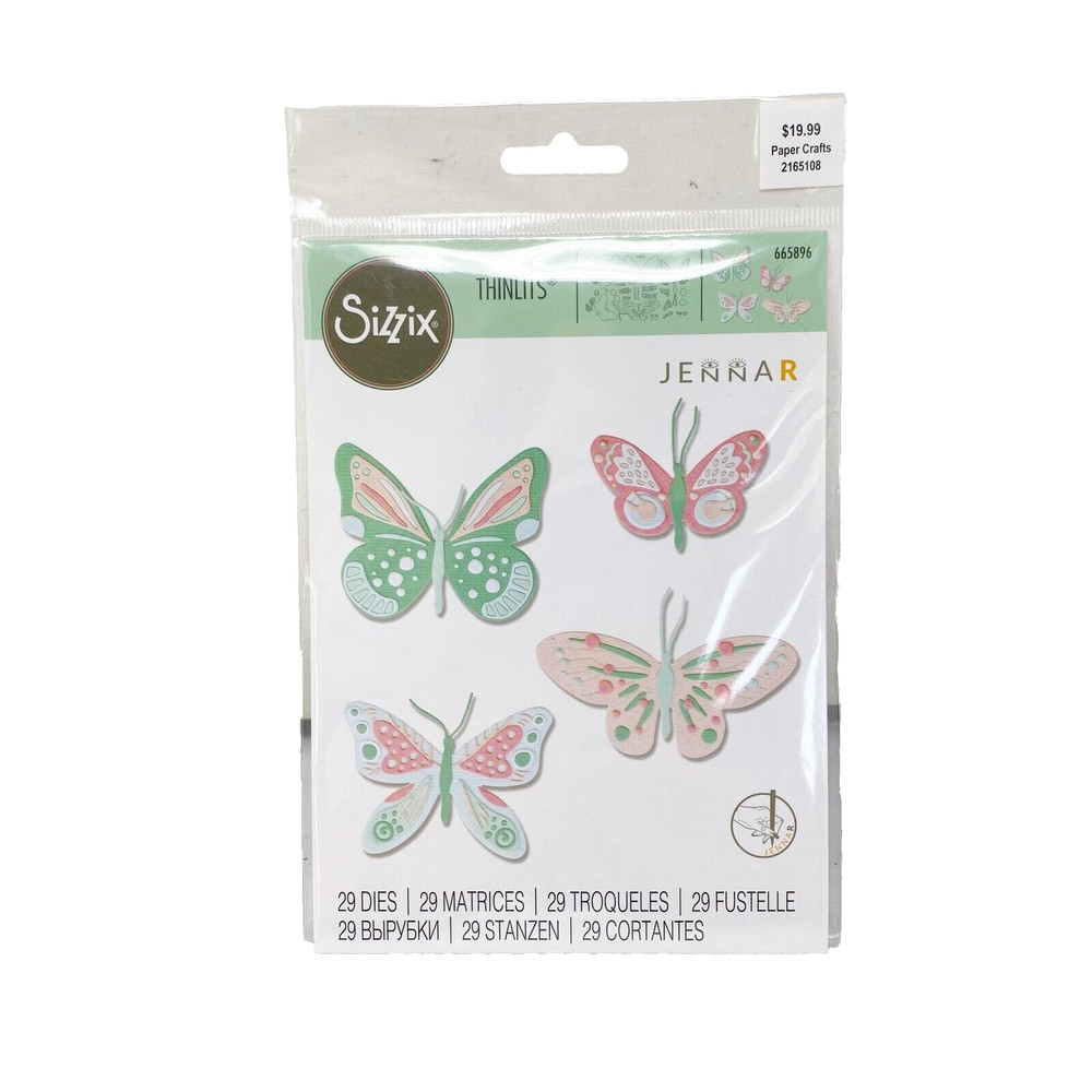 Sizzix Thinlits Patterned Butterflies Cutting Dies by Jennar 665896 NEW