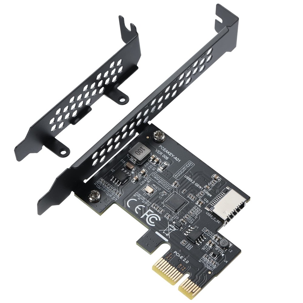 PCI-E 1X to USB 3.2 GEN1 5Gbps Type-E A-Key Expansion CardFront Panel Type-C ...