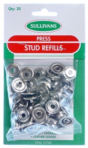 15mm Silver Heavy Duty Press Studs 20Pack