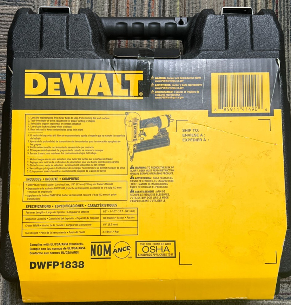 DEWALT 18 GA Finish Stapler DWFP1838