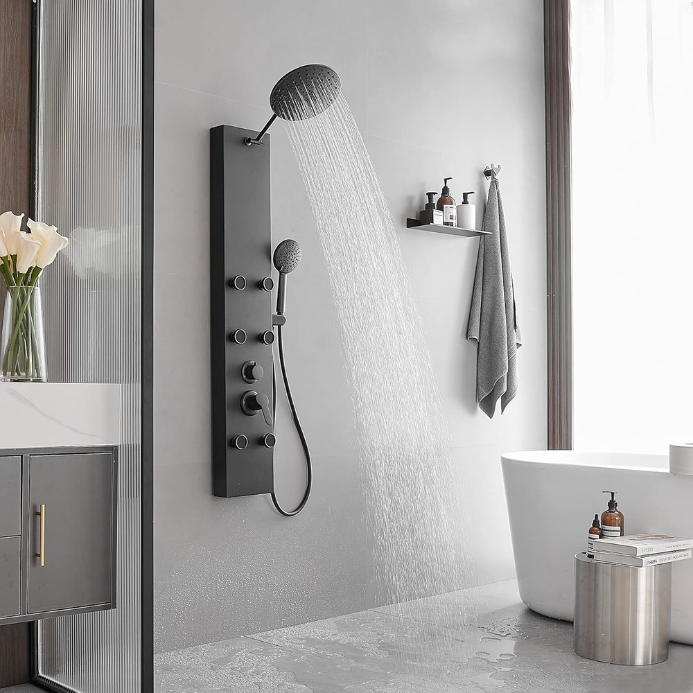3 In1 Shower Panel Tower System Stainless Steel Multi-Function Shower Panel with