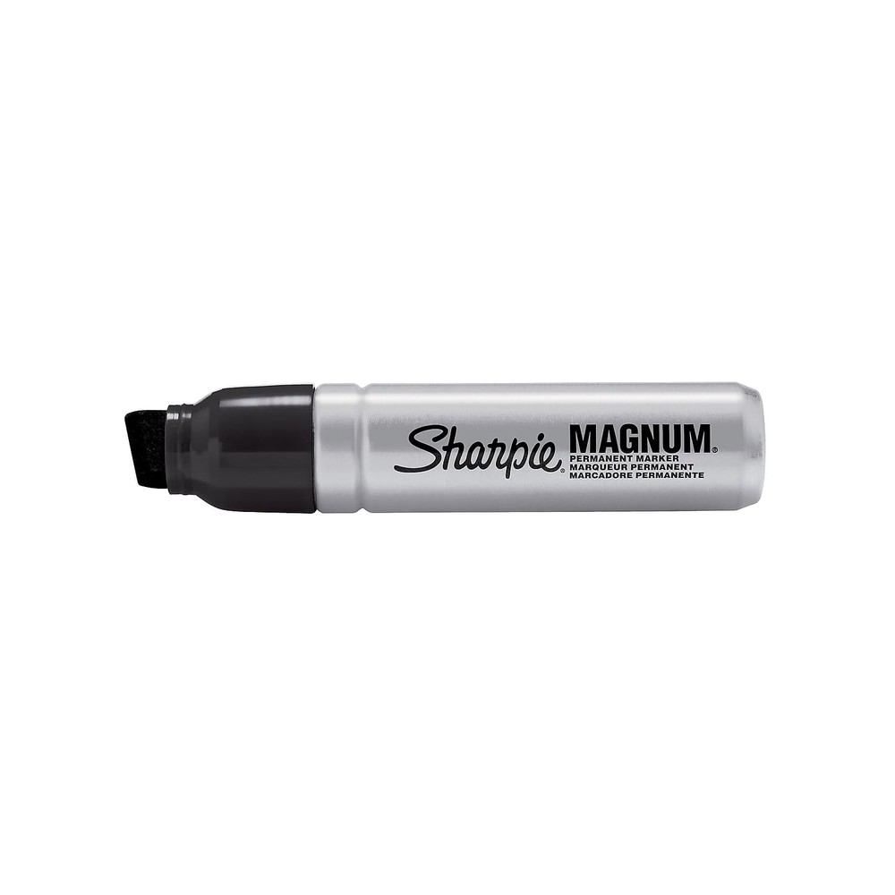 Sharpie Magnum Permanent Markers, Oversized Chisel Tip, Black, 12 Count -
