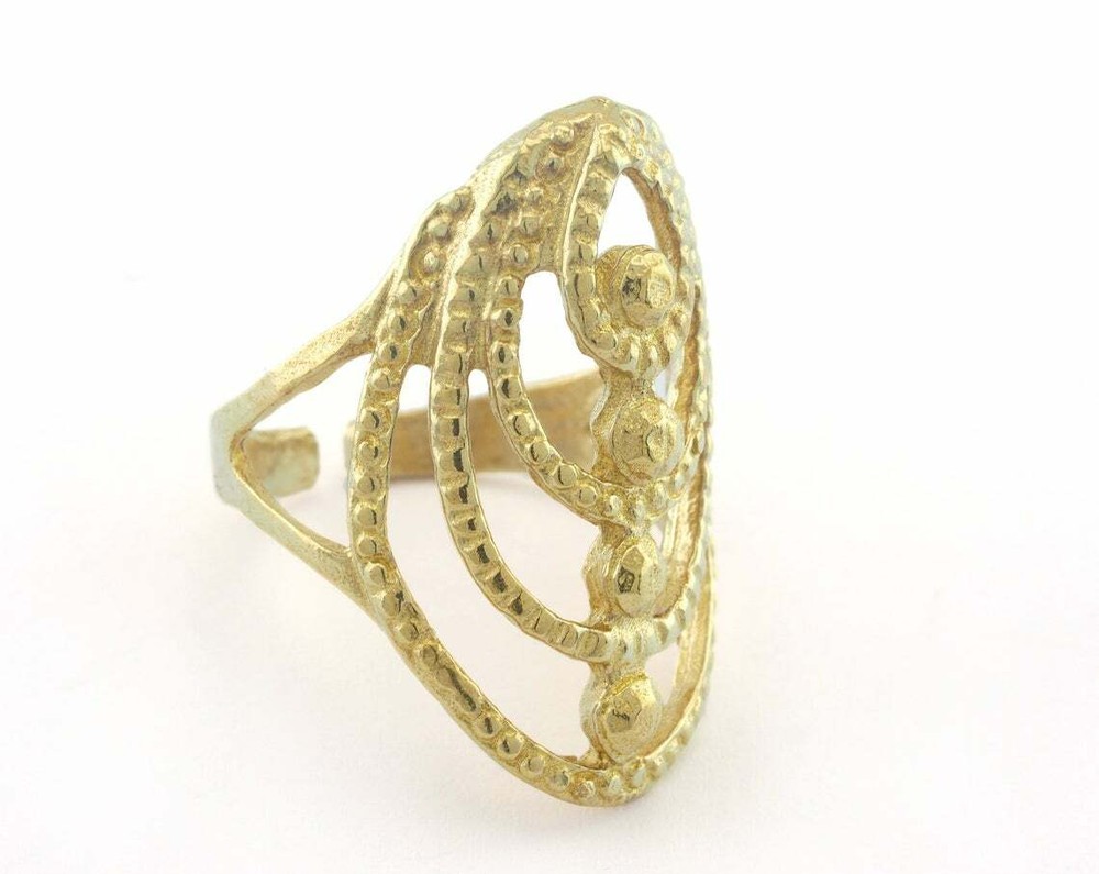 Adjustable Ring Raw brass (18mm 8US inner size - Adjustable ) OZ3337