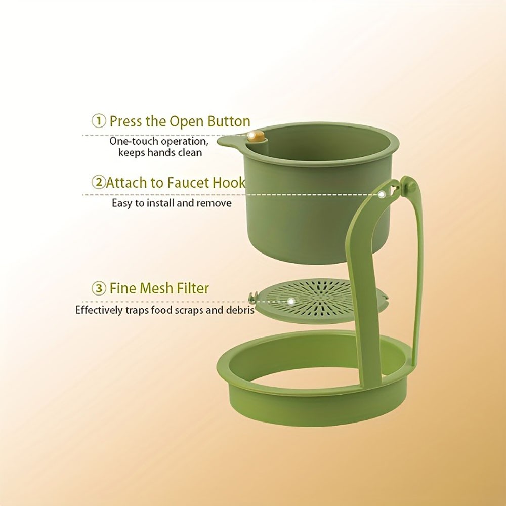 Push-Type Kitchen-Friendly Reliable Push-Type Self-Cleaning Sink Strainer Basket