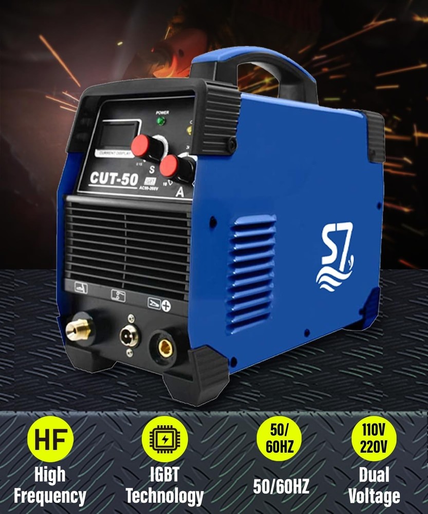 Upgraded 55A Plasma Cutter with Air Compressor Compatibility=