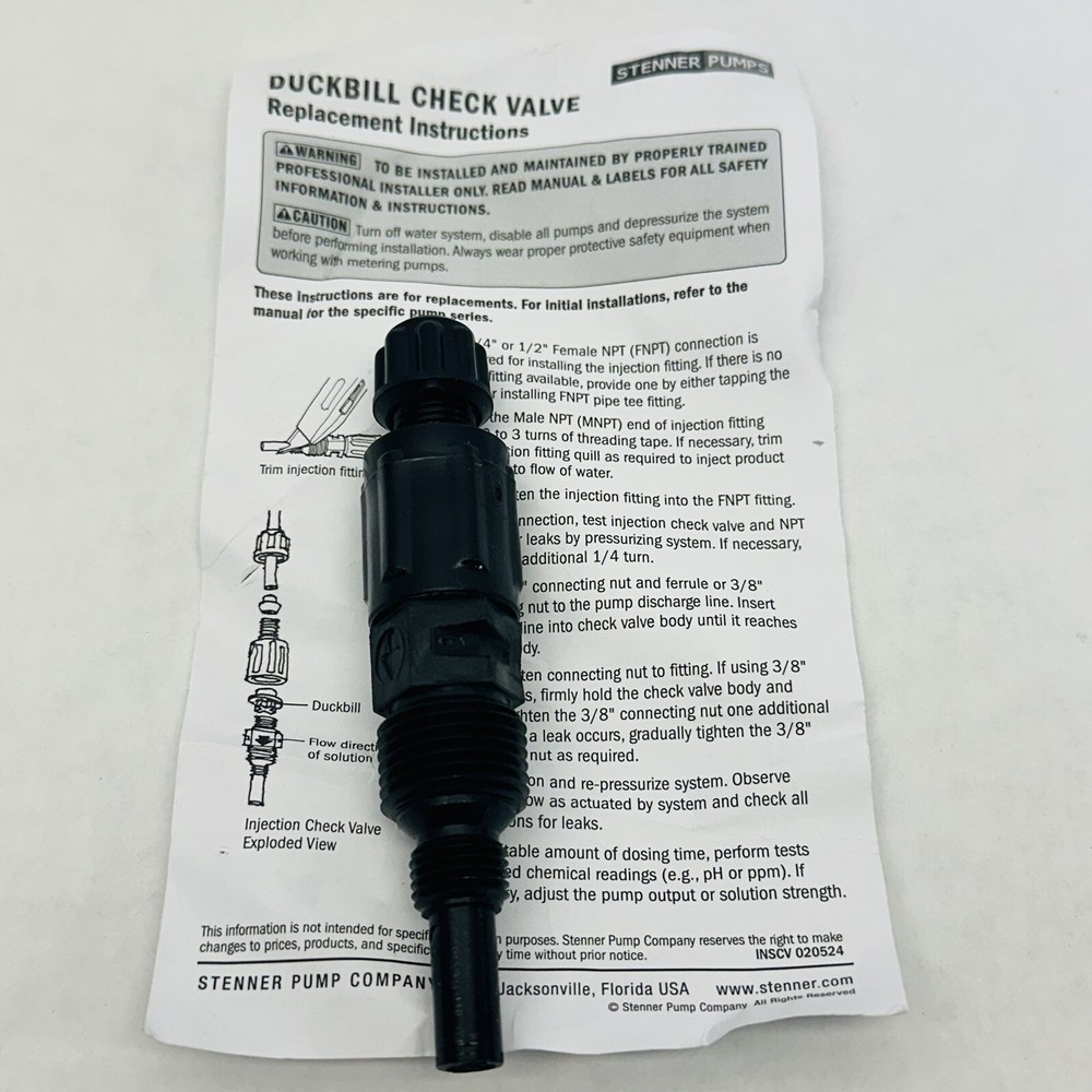 STENNER PUMPS INJECTION CHECK VALVE 1/4" UCDBINJ