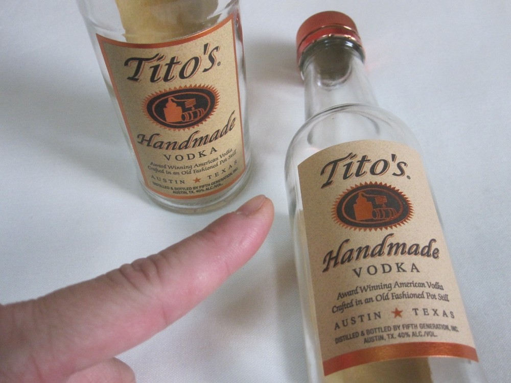 Tito's Handmade Vodka "Empty" 200ml Bottle "Variant" Brand Label