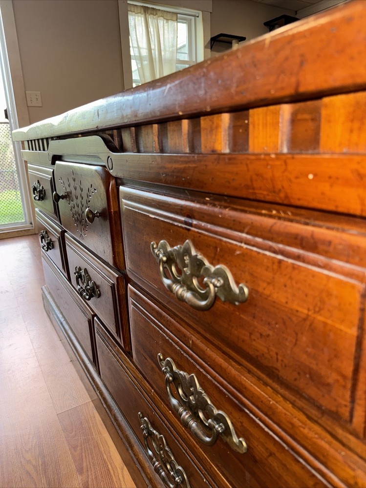 Used Solid Pine Bedroom Dresser with 8 drawers