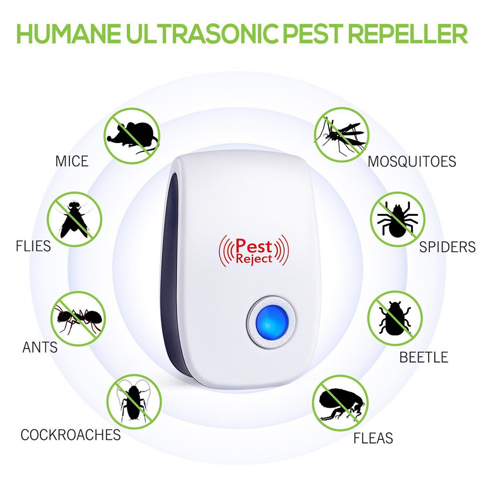 Ultrasonic Pest Repeller Reject Bug Mice Mites Spider Insect Electronic Defender