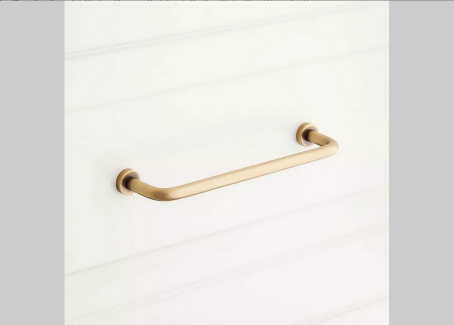 5" Sidra Brass Cabinet Pull - Thin Profile - Antique Brass