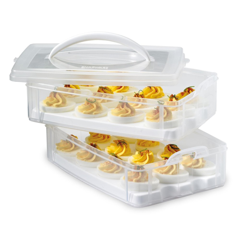 Snapware (2-Layer, 24 Eggs) Plastic Detachable Deviled Egg Medium, Clear