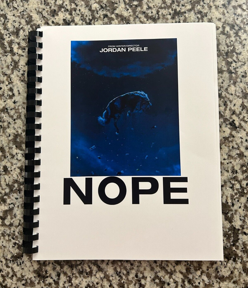 NOPE Jordan Peele Horror Movie Script Reprint Full Screenplay Script