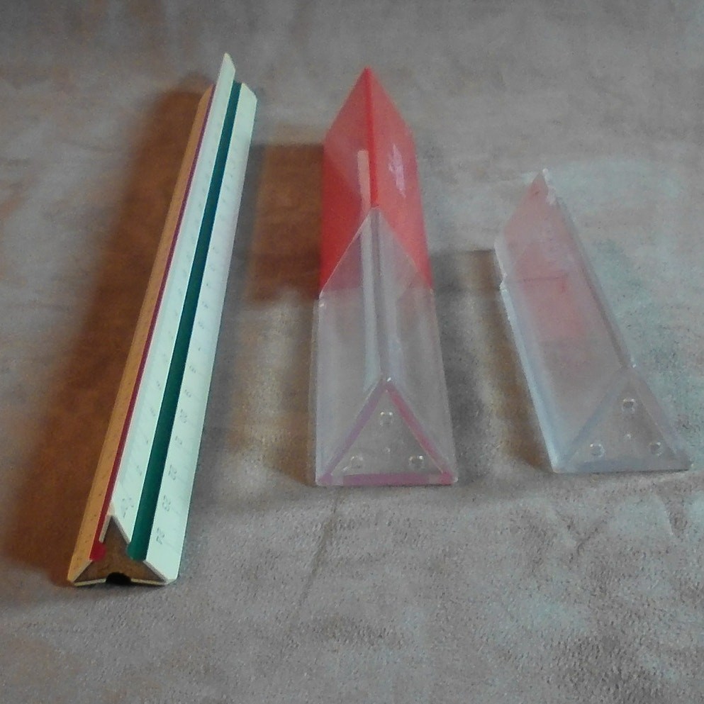 Pickett 234-E Architecture Scale Ruler w/Case Japan Drafting Engineering Vintage