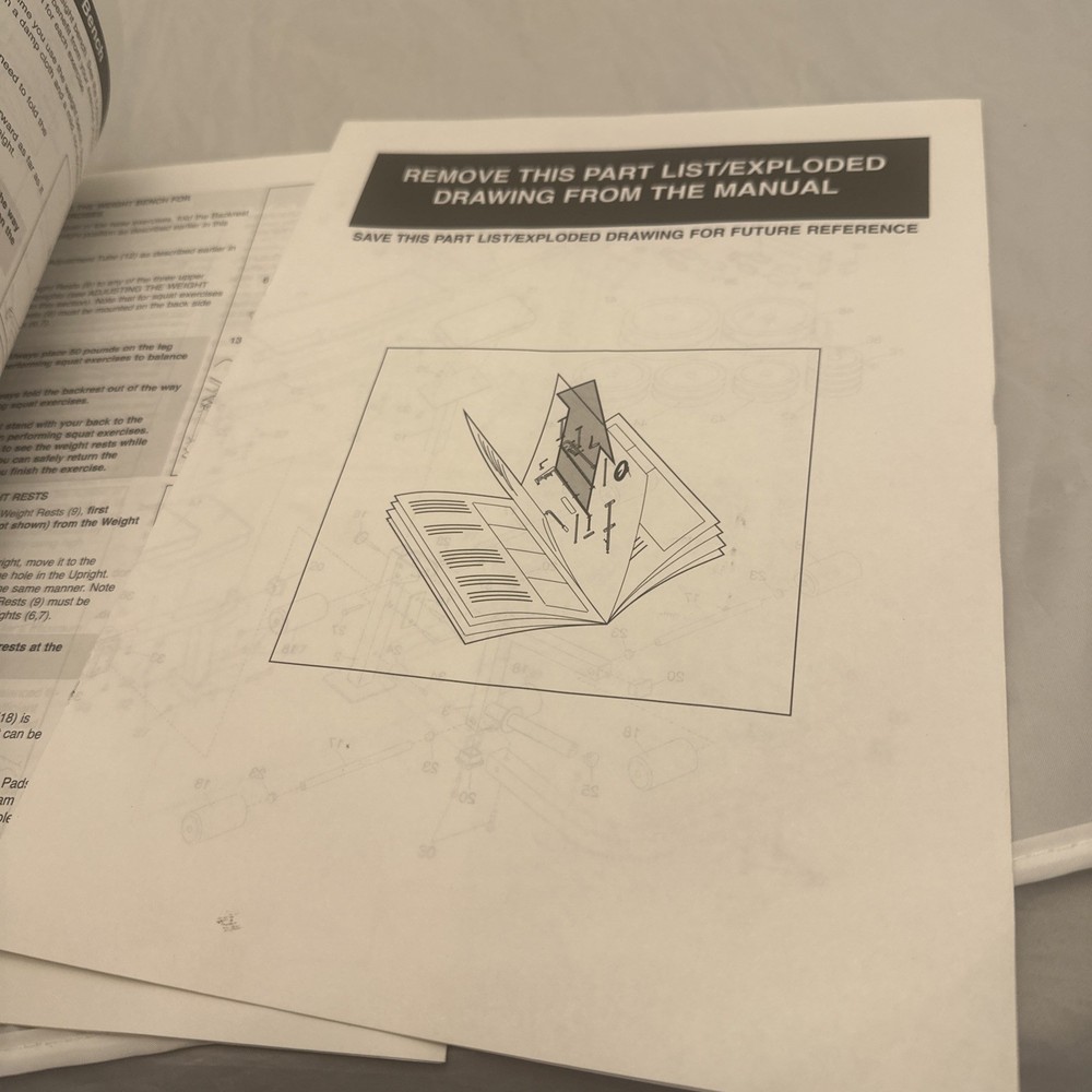 Weider Pro 408 User’s Manual - Paper Copy With Some Writing On It